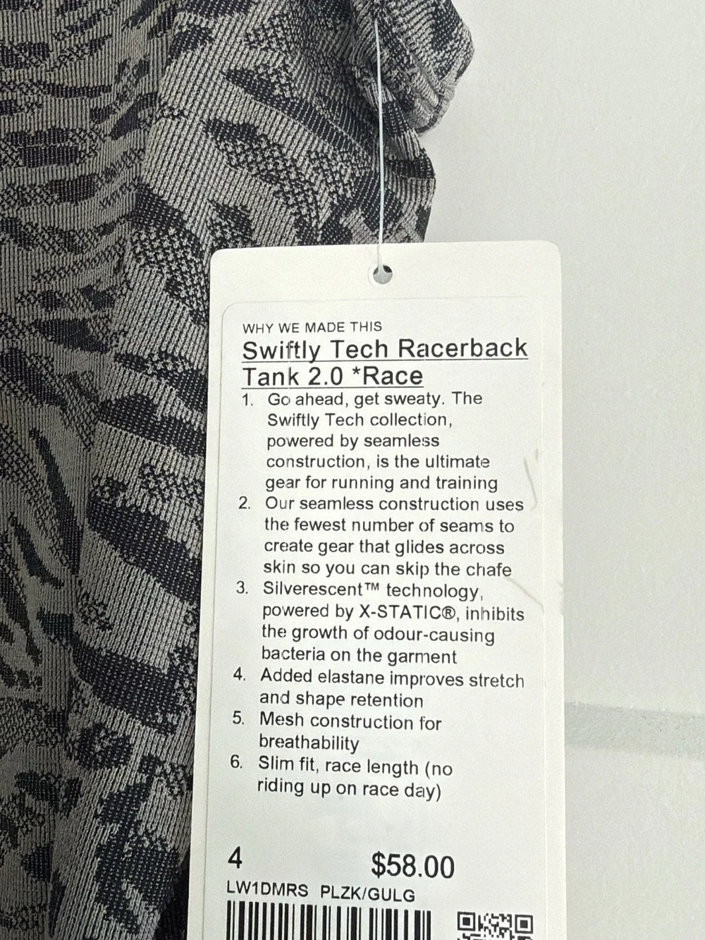 lululemon Size 4 Swiftly Tech Racerback Tank 2.0 Race/Waist Length